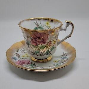 Vintage Floral Teacup & Saucer Elizabethan Fine Bone China England